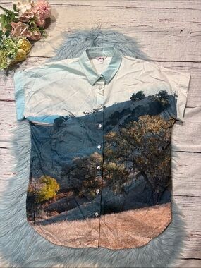 The Kit. Daniel Camp Tree Outdoor Oversized Button Down Top